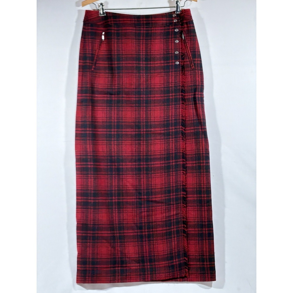 Eddie‎ Bauer Wool Skirt Womens 4 Plaid Maxi Cabin Core Lined Winter - Picture 6 of 16